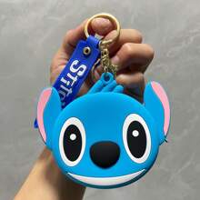 1pc Disney Cartoon Winnie The Pooh Coin Purse Keychain, Cute Pendant Bag Charm, Earphone Cable Organizer, Small Gift, School Supplies,Back To School