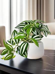 1pc Artificial Green Plant With Pot Fake Mini Plant Lifelike Indoor/Outdoor Decor For Home Garden Porch Farmhouse For Hanging Plants Window Boxes Wedding Table Office Birthday Party Gift Graduation Decor