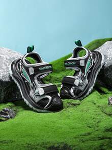 2025年夏季新款儿童鞋男童透气包头凉鞋中大码儿童沙滩软底防滑魔术贴鞋