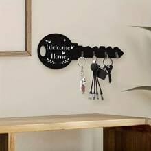 Bohemian-Style Country Wooden Key Holder With Rack And Hook - Easy To Install, Space-Saving Wall-Mounted Organizer, Suitable For Keys, Coats, Etc. - Suitable For Entrances, Kitchens, Offices, Key Hangers