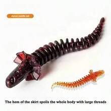 20PCS Soft Bait Fishing Lures - Skirted Pin Tail Spiral Grub Baits For Drop Shot Rig, Freshwater/Wild/Black Pit Bass Fishing, Floating Weedless Worms For Crappie, Panfish (Lifelike Design, Scented) - Multicolor - View 3