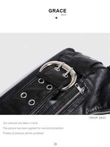 1 件休闲 Y2K 单肩包顶部手柄女士钱包和手提包，单肩包 Y2K 钱包，可爱的 90 年代朋克腋下钱包，女士街头复古 Y2k 摩托车西部荒原风格 Mireider 风格人造皮革多肩带休闲磨砂皮革单肩包带金属装饰，大号可调节肩带适合街头、约会、派对，非常适合音乐节，适合少女、女大学生，摇滚风格女士包，波西米亚风格女士包 - 黑色 - 查看 7