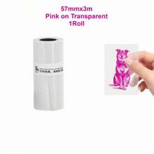 1 Roll Transparent Adhesive Thermal Paper Can Print Pictures, Photos, DIY Scrapbooking, Notes, Lists, Memo And More, Small Mini Printer Universal