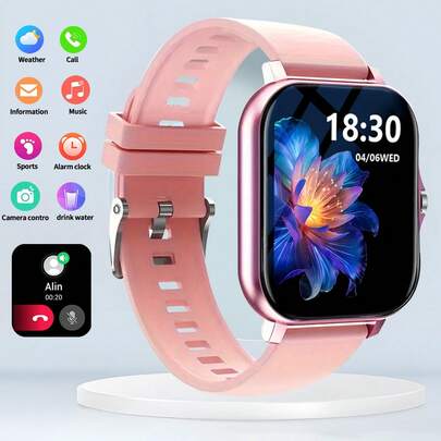 Smart Watch Smartband 1.83 Inch Full Screen Touch Call Notification And Rejection Sports Date Alarm Message Reminder Sedentary Reminder Multi-Function Square Dial Smart Bracelet For Android/Ios