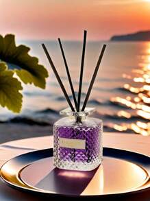 1 bottiglia di olio essenziale di lavanda in vetro con diffusore in canna, 50 ml, serie di aromaterapia da viaggio, profumazione per la casa, adatto per camera da letto, soggiorno, bagno, durevole, molto adatto per Natale, Ognissanti, laurea, Ringraziamento, San Valentino