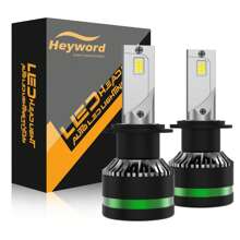 Heyword Heyword 2pcs New Upgraded LED 9005/HB3 9006/HB4 H1 H4 H7 H11 H13 9007 9004 9012 50000LM 180W High Low Beam Car Bulbs 6000K Cooling White Easy To Install 3570 CPS Chip 800% High Brightness