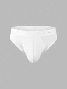 3 件装男士休闲白色内裤，100% 纯棉三角裤