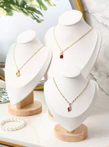 Velvet Portrait Necklace Display Pendant Organizer Jewelry Display Stand Jewelry Mannequin Bust Necklace Pendant Window Display