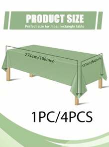 1 pieza/4 piezas Manteles de plástico verde salvia de 54 X 108 pulgadas para mesas rectangulares, mantel de plástico desechable, manteles de mesa verde claro para decoraciones de bodas, cumpleaños, aniversarios y fiestas de Navidad