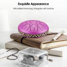 6-Inch 11-Note Steel Tongue Drum - D-Key Handpan, Ideal For Meditation, Yoga & Entertainment, Easy To Play For Beginners, Unique Musical Gift - Purple - View 9