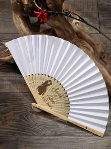 Personalized Wedding Hand Fan, Engagement Gift, Bride Gift, Party Favors, Groomsman Gift, Thank You Gift, Wholesale Personalized Wedding Guest Gifts Hand Fan - Multicolor - View 2