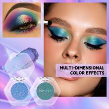 12-Color Color-Shift Eyeshadow Palette – Duo-Chrome Shimmer Formula With Silky Texture And Intense Pigment - 12pcs - 查看 4