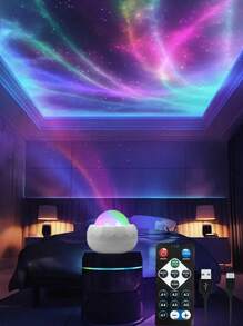 1 Stück USB Aurora Atmosphäre Projektionsleuchte, Fernbedienung, LED Projektionsleuchte, dekorative Fotografie Party Projektionsleuchte Atmosphäre Leuchte, Sternenhimmel Projektor Wasserrippel Leuchte Kleine Nachtleuchte Sternenhimmel Premium Internet-Star Hintergrundleuchte, Wasserrippel Atmosphäre Leuchte Sternenhimmel Projektionsleuchte Kreative bunte Aurora Lichtprojektion Nachtlicht