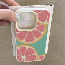 1pc TPU Material Fresh Grapefruit Fruit Pattern Phone Case Compatible With Apple/ Phones, International Version,  Not The Domestic Version - White - View 4