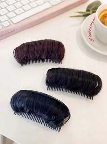 1 Stück Haar Volumen Kamm - Unsichtbarer Wurzellifter, geeignet für hohe Krone, dicke Clip-in Extensions (schwarz/braun), Styling flauschige Einsätze, geeignet für Pony und hohe Dutt, ideal für Hochzeiten, Dates und den täglichen Gebrauch, 3 Sekunden hohe Krone (optische Erhöhung um 3cm), Erste-Hilfe-Artefakt (Retter für fettiges/flaches Haar), Haarklammern, Haarspangen