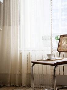 Bubaba 1 pieza Cortina decorativa beige, cortina opaca rectangular minimalista bohemia con flecos beige, apta para el hogar, fiesta, dormitorio, sala de estar, comedor, gimnasio, cafetería, todo el año