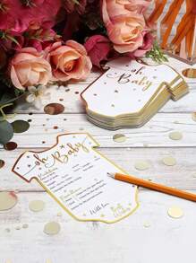 5/10pcs Foil Clothes Cards, 5"X7" Baby Christening Gender Reveal Party Game, Newborn Gender Prediction Cards