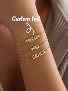 1 pieza Pulsera personalizada con nombre, pulsera con letra de burbuja, joyería de mano 3D Balloon, brazalete de acero inoxidable, material personalizado para mujer, regalo de boda, novia, mejor opción, simple y elegante, para fiesta de aniversario, graduación diaria, Día de la Madre, San Valentín, regalos de Navidad, útiles escolares, vuelta al colegio, escuela, aula, universidad, dormitorio, estudiantes universitarios, universitarios y universitariosSo para estudiantes de secundaria, preparatoria, secundaria y preparatoria