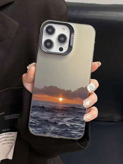 1 pieza Funda de teléfono personalizada con estampado de ola y puesta de sol a prueba de caídas compatible con iPhone 11, 11 Pro, 11 Pro Max, 12, 12 Pro, 12 Pro Max, 13, 13 Pro, 13 Pro Max, 14, 14 Pro, 14 Plus, 14 Pro Max, 15, 15 Pro, 15 Plus, 16, 16 Pro, 16 Pro Max, 16 Plus