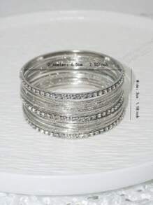 Brazalete bangle de mujer de aleación de hierro con cristales de estilo de Medio Oriente