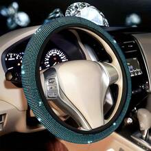 Women's Luxury Rhinestone Studded 15 Inch Car Steering Wheel Cover, All Season Fashion & Elegant, Non-Slip, Breathable, Wear-Resistant, Sparkling Rhinestone Design (Pink) - Pink - View 12