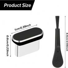 4 pezzi Tappo antipolvere USB-C con spazzola per la pulizia, Coperchio del tipo di porta di ricarica in metallo, Coperchio antipolvere del tipo di porta di ricarica USB-C, Coperchi per la protezione della porta Type-C compatibili con tutti i dispositivi USB-C