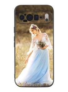 1pc Customized Graphic Black Glass Protective Mobile Phone Case, Suitable For Pixel 9 Pro/9 Pro XL/9A