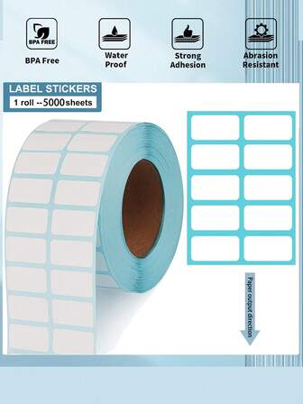 200/5000pcs Diamond Painting Blank Stickers, Thermal Printing Paper For Diamond Painting Tools, Multifunctional DIY Diamond Painting Small Tools Daily Office Life Classification Labels (Random White Or Blue Background)