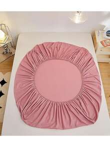 1 Piece Fitted/Drawer Sheet Cotton Breathable Solid Color - Pink - View 5