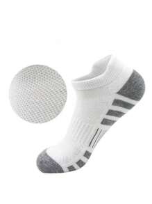 6 Pairs Men's Fashion High-Quality Low-Cut Round Neck Ankle Socks, Mesh Breathable Multi-Functional Casual Men's Boat Socks