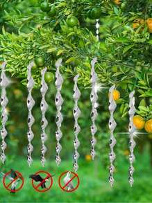6pcs Large 11in Bird Repellent Reflective Scare Rods Ornamental Spinner Deterrent Control Device Keeps And Birds Awaw