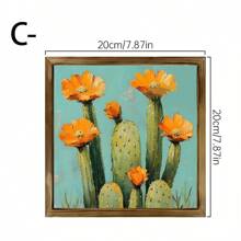 1 Stück Lebendige Kaktus Blume Kunst Holzschild | Rustikaler Landhausstil Wanddekoration Schild für Badezimmer, Garten, Café, Bar, Büro Dekoration, ideales Urlaubsgeschenk | Keine Elektrizität erforderlich | Wandbehang | Multifunktional | Holz