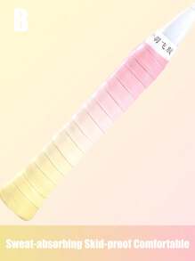 1 pieza Cinta de agarre de bádminton de color degradado, cinta de agarre antideslizante, que absorbe el sudor y los impactos para raquetas de bádminton; cinta envolvente cómoda para el mango de tenis