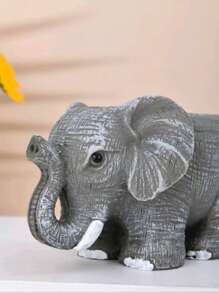 1pc Simple Outdoor Gardening Creative Succulent Planter, Elephant Shaped Resin Desktop Potted Plant Decor
