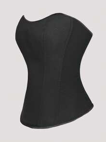 Black Backless Tie-Up Tight-Fitting Bustier Top For Women - Black - View 3