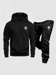 Conjunto Moletom NY Blusa Canguru New York E Calça Slim Abrigo De Frio Agasalho Quente Casaco Moleton Inverno - Preto - Visão 1