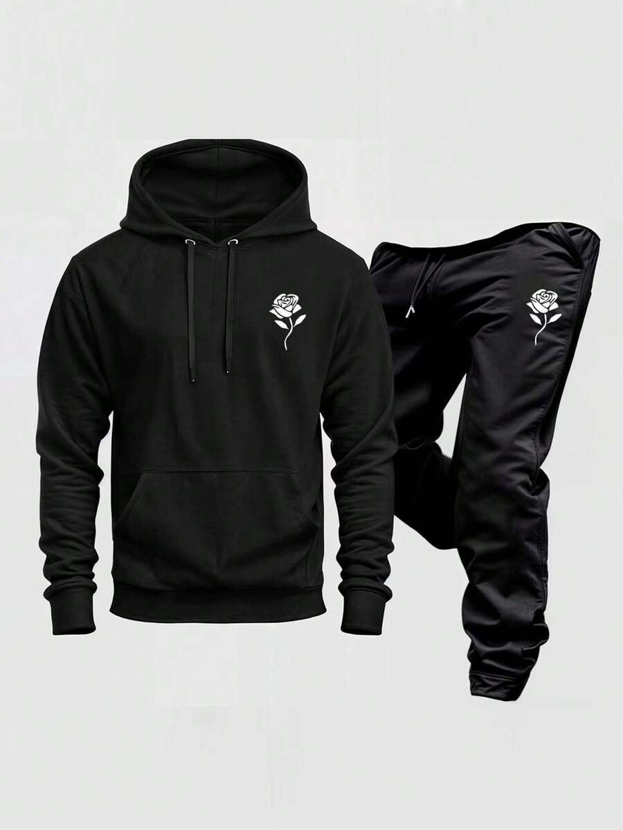 Conjunto Moletom NY Blusa Canguru New York E Calça Slim Abrigo De Frio Agasalho Quente Casaco Moleton Inverno - Preto - Visão 1