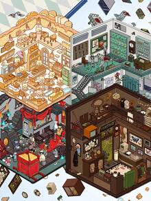 SCXXBSW 3D Landscaping, Manual Decompression, Cartoon, 3D House Decoration, Booklet, Desktop, Water Cup, Notebook, Phone Case, DIY Stickers - Multicolor - View 7