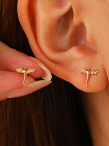 1 par de pendientes tipo mariposa minimalistas, joyas de moda aptas para uso diario, un regalo sorpresa perfecto para la novia o la mejor amiga