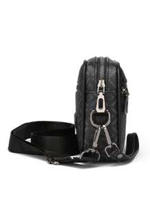 Bolso de embrague de hombre clásico de PU, con patrón vintage de flores antiguas, diseño de múltiples bolsillos, bolso de hombro/bandolera de gran capacidad para negocios, cartera de muñeca para oficina y uso diario