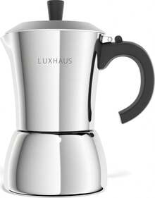 Moka Pot - 6 Cup Stovetop Espresso Coffee Maker - 100% Stainless Steel Italian And Cuban Mocha Coffee Maker - 6 Cup - View 8