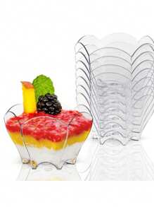 10/25/30/50 Piezas Vasos de postre mini de 70ml de plástico transparente para fiesta, yogur, parfait, pastel de queso, pudín, gelatina y aperitivos