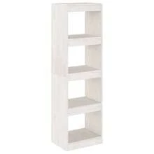 vidaXL Bücherregal Raumteiler Weiß 40x30x135,5 cm Massivholz Kiefer - Reines Weiß - Übersicht 2