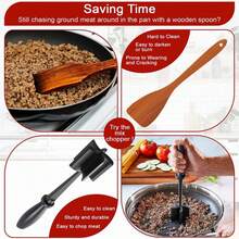 1pc Meat Chopper, Meat Shredder, Heat Resistant Suitable For Hamburger Meat Ground Beef Smasher - Multicolor - View 3