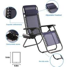 Zero Gravity Chair Lounge Chair Set Of 2 Lawn Chair Outdoor Chair Deck Chairs - Blue - View 4