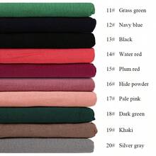 1pc Women's Solid Pleated Basic Classic Plain Headscarf Hijab Wrap Abaya Accessories - Pleated Cotton and Linen - View 46
