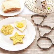 4 Stück/1 Stück Edelstahl Eierringe, Pfannkuchen- und Eierformen zum Kochen und Dekorieren, Küchenutensilien, Eierringe, Eierformen, DIY Eierformen, kreative Eierformen, Eierringe zum Kochen, Edelstahl-Unterwäsche-Formen, Brotformen, Küchenutensilien, Outdoor-Grillwerkzeuge, geeignet für Pfannkuchen, Spiegeleier usw. - perfekt für Wohnmobil-Küche, Camping und Hausgebrauch, unverzichtbares Küchengerät | Spaß Küchenhelfer | langanhaltend Kochgeschirr, Farbe und Stil zufällig