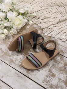 Rose Gold Fashion Beach Sandals For Girls - Black - View 2