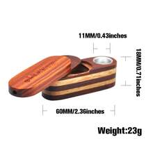 1pc New Dual-Layer Wooden Pipe, Rotating Wooden Mini Pipe, Portable Compact Wooden Pipe, Random Wood Grain Color - Brown - View 4