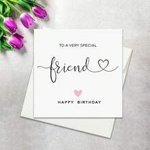 Tarjeta de cumpleaños para amiga especial, corazón rosa para ella, tarjeta de aniversario, tarjeta de feliz cumpleaños, tarjeta de amistad, regalo perfecto para familiares y amigos - Multicolor - Ver 8